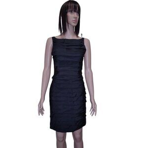 Rachael G. Black Summer Dress with Ruffled Straps